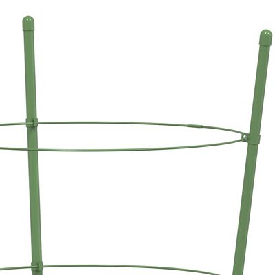 vidaXL Växtstöd med 3 ringar 5 st grön 45 cm stål