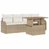 vidaXL Tr&auml;dg&aring;rdsoffset 5 st Beige och gr&auml;ddf&auml;rgad konstrotting