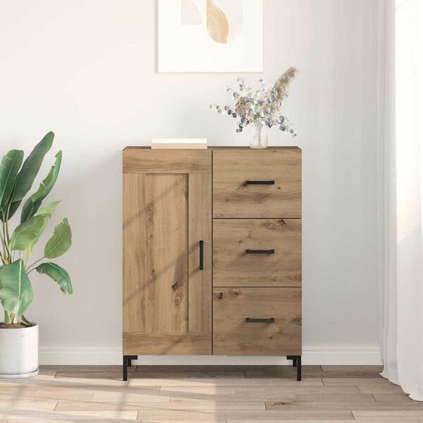 vidaXL Sideboard med l&aring;da artisan ek 69.5 x 34 x 90 cm Konstruerat tr&auml;