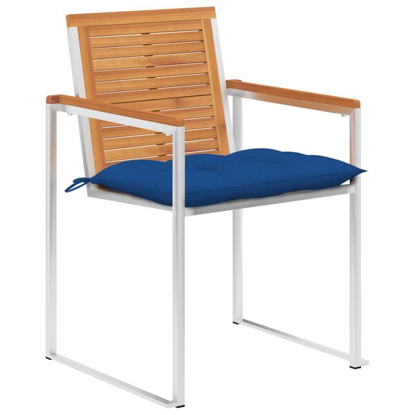 vidaXL Trädgårdsstolar med dynor 8 st massivt akaciaträ