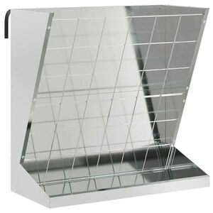 vidaXL H&ouml;utfodrare Silver 71 x 33 x 70 cm 5 kg Galvaniserat st&aring;l
