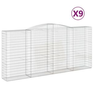 vidaXL Gabioner b&aring;gformade 9 st 400x50x180/200 cm galvaniserat j&auml;rn