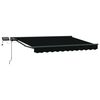 vidaXL Manuell markisram med LED-lampor Svart och Anthracit 3 x 2,5 m