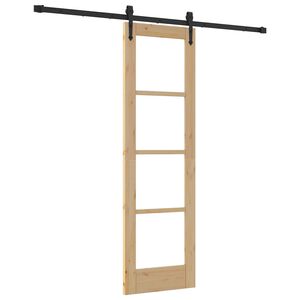vidaXL Skjutd&ouml;rr Naturlig och svart 61 x 198,5 cm