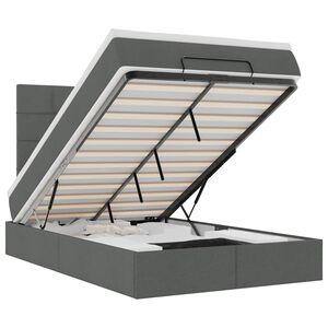 vidaXL Ottoman s&auml;ngram med madrass m&ouml;rkgr&aring; 120x200 cm tyg