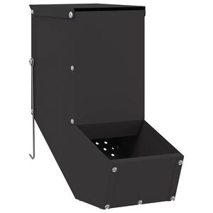 vidaXL Kaninsmatare Svart 12,5 x 26 x 28,5 cm 1 kg Kallvalsat St&aring;l