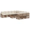 vidaXL Tr&auml;dg&aring;rdsoffset Justerbar 12 pcs Beige konstrotting