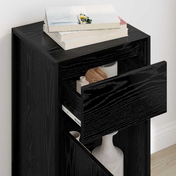 vidaXL Sideboard med l&aring;da Svart Ek 81 x 36 x 150.5 cm Konstruerat tr&auml;