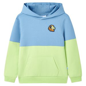 vidaXL Barnhoodie bl&aring; och mjuk gul 104