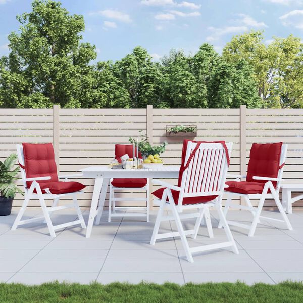 vidaXL Stolsdynor l&aring;g 4 st vinr&ouml;d oxfordtyg