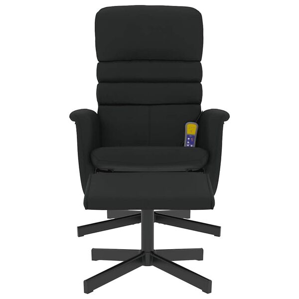 vidaXL Massagef&aring;t&ouml;lj med fotpall svart konstl&auml;der