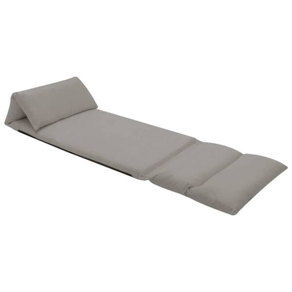 vidaXL Golvstol vikbar ljusgr&aring; mikrofiber