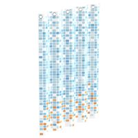 EISL Duschdraperi med blå-orange mosaik-mönster 200x180x0,2 cm