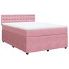 vidaXL Rams&auml;ng med madrass rosa 140x200 cm sammet