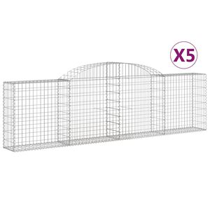 vidaXL Gabioner b&aring;gformade 5 st 300x30x80/100 cm galvaniserat j&auml;rn