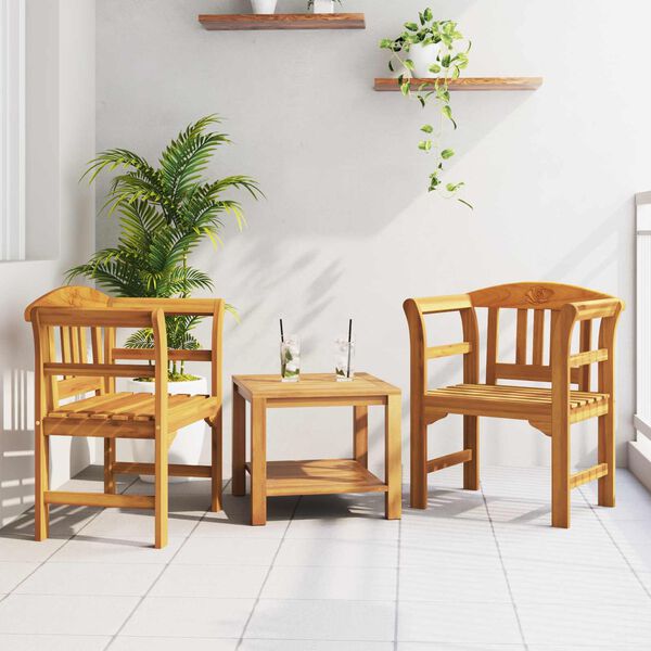 vidaXL b&auml;nk med kudde Naturlig Olja Ytbehandling 68,5 x 46 x 82,5 cm