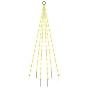 vidaXL Julgran p&aring; flaggst&aring;ng varmvit 108 LEDs 180 cm