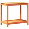vidaXL V&auml;xtbord med hylla vaxad brun 82,5x50x75 cm massiv furu