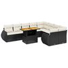 vidaXL Loungegrupp 10 delar med svarta dynor konstrotting