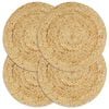 vidaXL Bordstabletter 4 st naturlig 38 cm rund jute