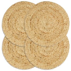 vidaXL Bordstabletter 4 st naturlig 38 cm rund jute