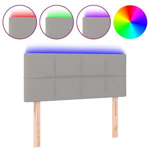 vidaXL S&auml;nggavel LED ljusgr&aring; 80x5x78/88 cm tyg