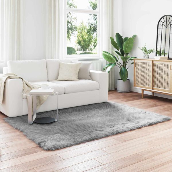 vidaXL Fusk Skinnmatta Tafalla Gr&aring; 120 x 170 cm Polyester