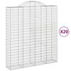 vidaXL Gabioner b&aring;gformade 20 st 200x50x220/240 cm galvaniserat j&auml;rn