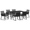 vidaXL Tr&auml;dg&aring;rdsm&ouml;belset 7 pcs Svart Pulverlackerat st&aring;l