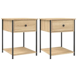 vidaXL S&auml;ngbord 2 st sonoma-ek 44x45x58 cm konstruerat tr&auml;