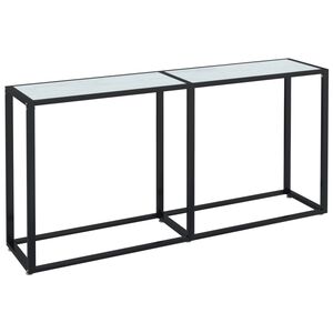 vidaXL Konsolbord vit marmor 160x35x75,5 cm h&auml;rdat glas
