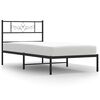 vidaXL S&auml;ngram med huvudgavel metall svart 100x190 cm
