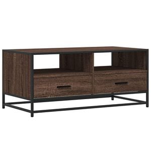 vidaXL Soffbord brun ek 100x50x45 cm konstruerat tr&auml; och metall