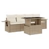 vidaXL Soffgrupp f&ouml;r tr&auml;dg&aring;rden med dynor 5 delar beige konstrotting