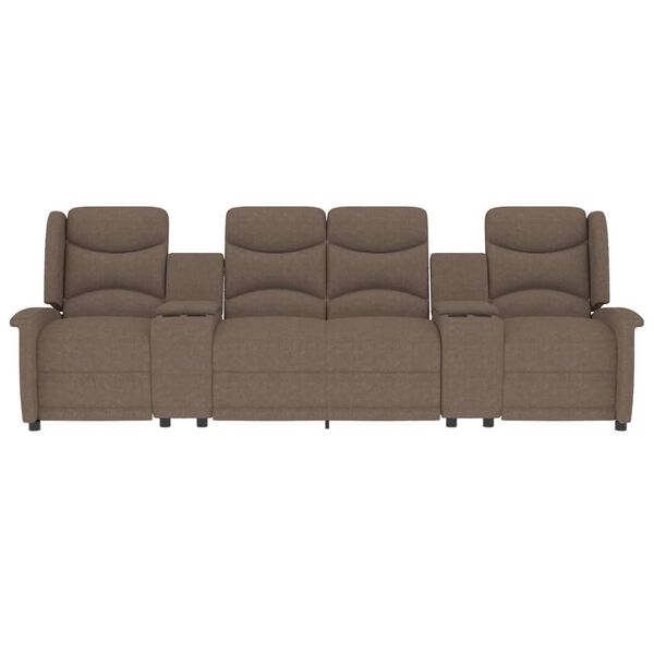 vidaXL Massagefåtölj med kopphållare 4-sits taupe