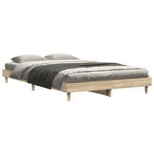 vidaXL S&auml;ngram utan madrass sonoma-ek 120x200 cm konstruerad tr&auml;
