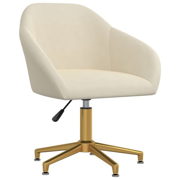 vidaXL Snurrbara matstolar 4 st gr&auml;ddvit sammet