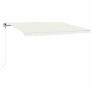 vidaXL Automatisk markis med vindsensor & LED 400x300 cm gr&auml;ddvit