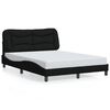 vidaXL Bed Frame with LED without Mattress "Hvar" Black 120x200 cm Fabric