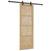 vidaXL Skjutd&ouml;rr Naturlig och svart 73,5 x 211 cm Massiv furu