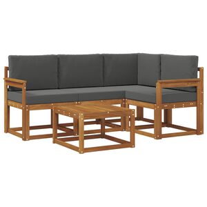 vidaXL Utomhussoffset med kudde 5 pcs Naturlig och Antracit