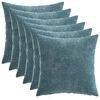 vidaXL Kudde 6 st HEERLEN Bl&aring; 35 x 35 cm Chenilletyg