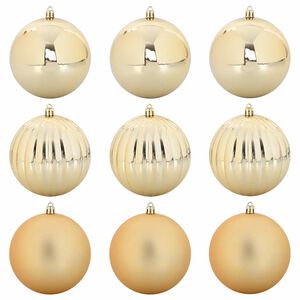 vidaXL Julkulor Set XL 9 st Guld &Oslash; 15 cm Plast