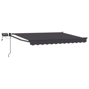vidaXL Manuell utdragbar markis med LED-lampor Antracit 2,5 x 2 m