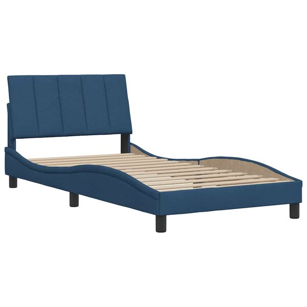 vidaXL Bed Frame without Mattress "Hanko" Blue 100x200 cm Fabric