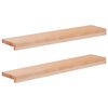 vidaXL F&ouml;nsterbr&auml;dor 2 st Naturlig 80x 15 x 2 cm Massivt boktr&auml;