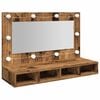vidaXL Spegelskåp med LED gammalt trä 90x31,5x62 cm