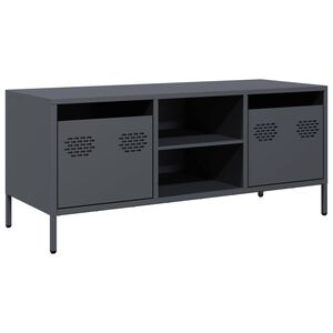 vidaXL Tv-b&auml;nk antracit 101,5x39x43,5 cm kallvalsat st&aring;l