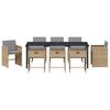 vidaXL Tr&auml;dg&aring;rdsm&ouml;belset 9 pcs Beige konstrotting