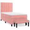 vidaXL Rams&auml;ng med madrass rosa 90x190 cm sammet